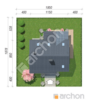 Проект дома ARCHON+ Дом в яблонках 21 Ситуація