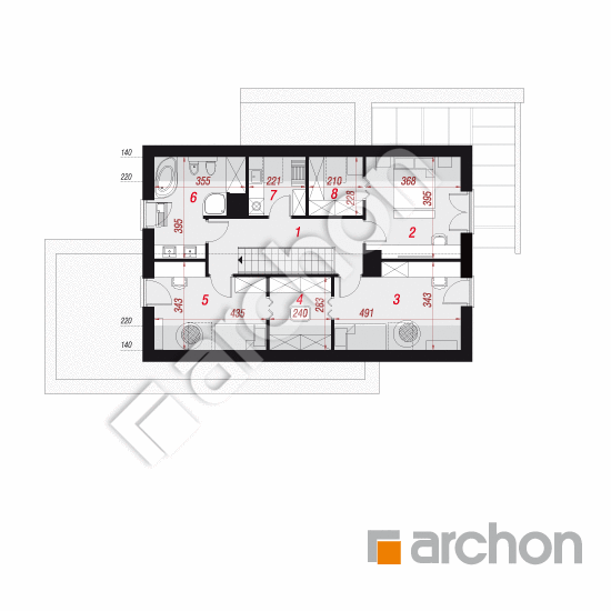 Проект будинку ARCHON+ Будинок в аурорах (Н) План мансандри