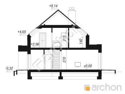 Проєкт будинку ARCHON+ Будинок в аурорах (Н) Розріз будинку