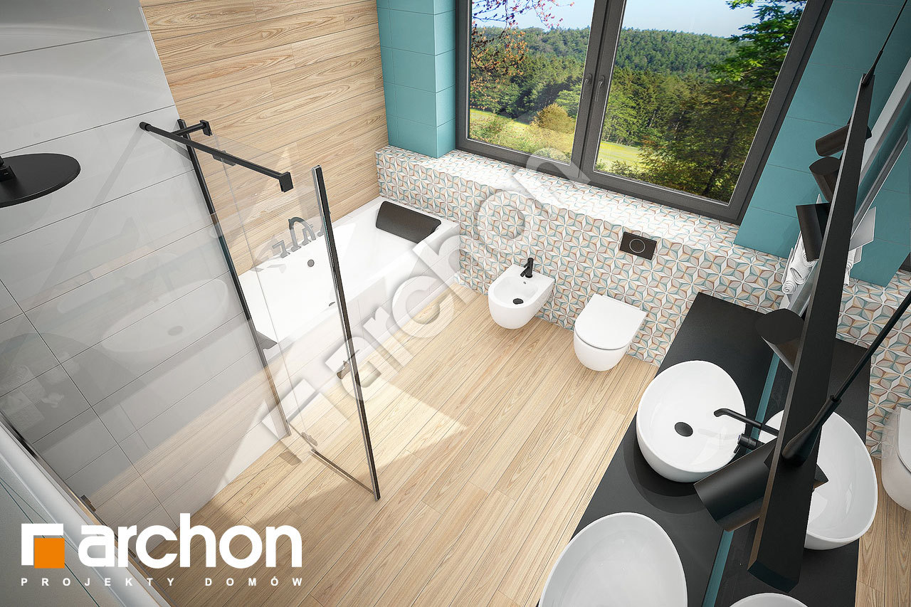 Проект дома ARCHON+ Дом в калатеях 8 (Г2) визуализация ванной (визуализация 3 вид 4)