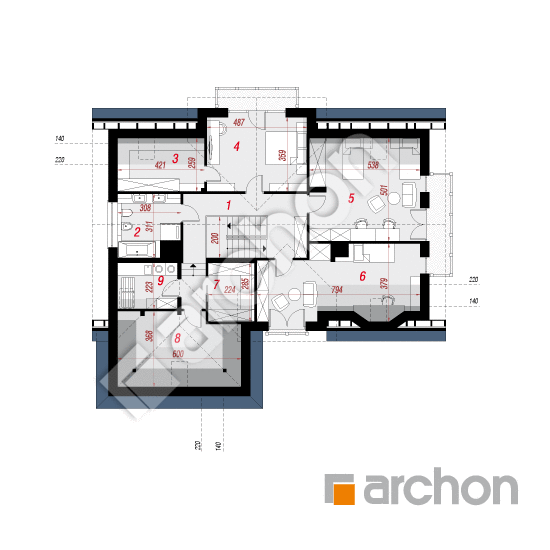 Проект дома ARCHON+ Дом в калатеях 8 (Г2) План мансандри