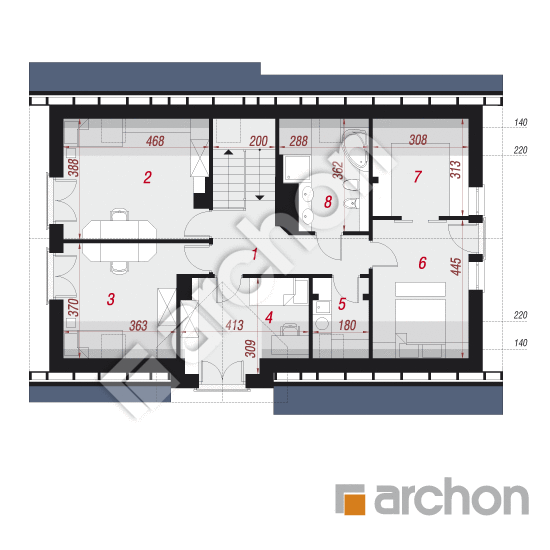 Проект дома ARCHON+ Дом в люцерне (Г2Т) План мансандри
