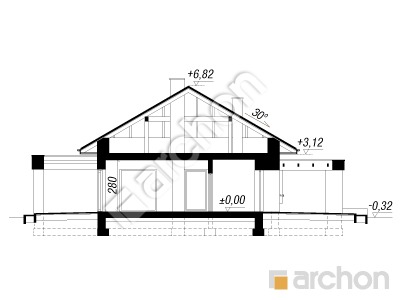 Проєкт будинку ARCHON+ Будинок у звіробої Розріз будинку