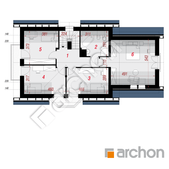Проект дома ARCHON+ Дом в клюкве 2 вер.2 План мансандри