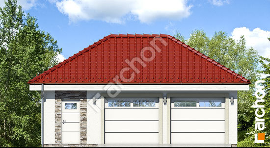 Передний фасад Г25а - Двухместный гараж 