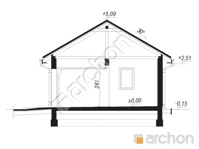 Проект дома ARCHON+ Г25а - Двухместный гараж  Розріз будинку