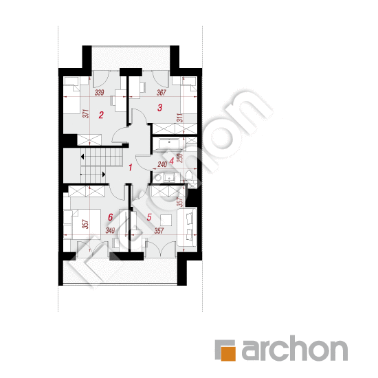 Проект дома ARCHON+ Дом в клематисах 24 (С) План першого поверху