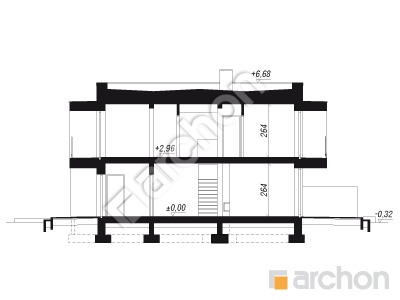 Проект дома ARCHON+ Дом в клематисах 24 (С) Розріз будинку