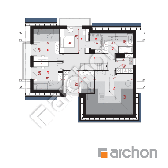 Проект дома ARCHON+ Дом в кортландах 4 (Г2) План мансандри