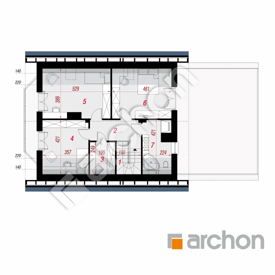 Проект дома ARCHON+ Дом в деванне 2 (Г2) План мансандри
