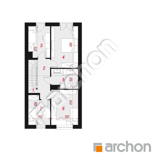 Проект будинку ARCHON+ Будинок під гінко 12 (Г) План мансандри