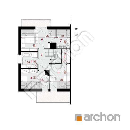Проект будинку ARCHON+ Будинок під агавами 2 (В) План мансандри