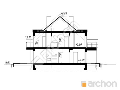 Проект дома ARCHON+ Дом под агавами 2 (В) Розріз будинку