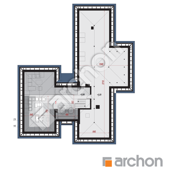Проект будинку ARCHON+ Будинок в клівіях 7 (Г2) План мансандри