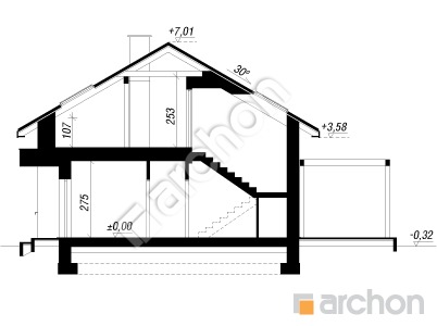 Проект дома ARCHON+ Дом в базилике 3 Розріз будинку