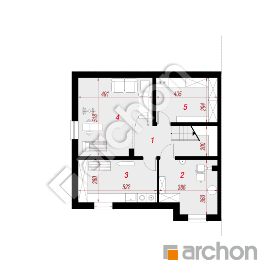 Проект будинку ARCHON+ Будинок в рододендронах 25 (ПБ) План підвалу