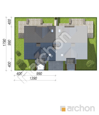Проект дома ARCHON+ Дом в рододендронах 25 (ПБ) Ситуація