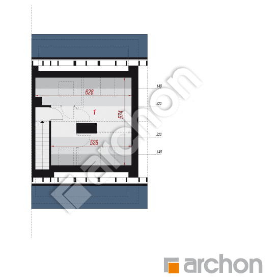 Проект дома ARCHON+ Дом в фиалках 14 (Р2Б) вер.3 План мансандри