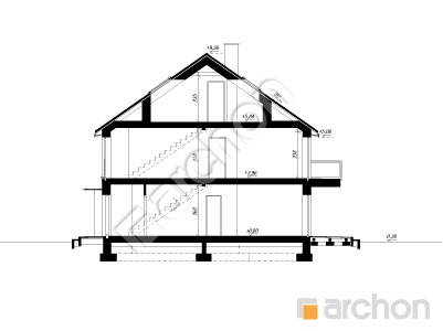Проект дома ARCHON+ Дом в фиалках 14 (Р2Б) вер.3 Розріз будинку