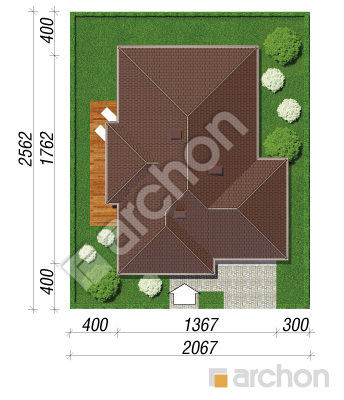 Проект дома ARCHON+ Дом в кипарисах (Г2) вер. 2 Ситуація