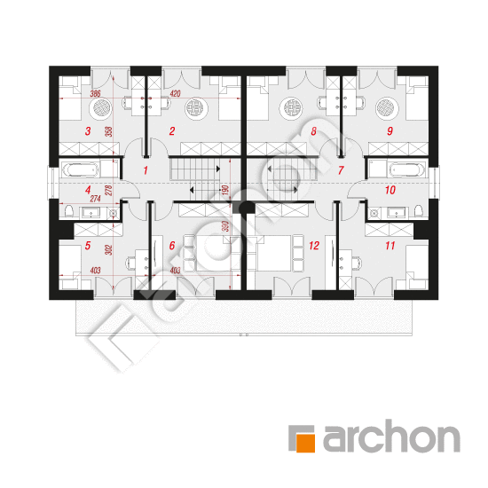 Проект будинку ARCHON+ Будинок в нарцисах 7 (Р2) План мансандри