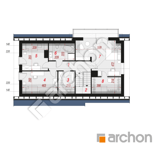 Проект будинку ARCHON+ Будинок в малинівці 5 План мансандри
