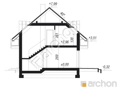 Проект дома ARCHON+ Дом в химонантах (С) вер. 2 Розріз будинку