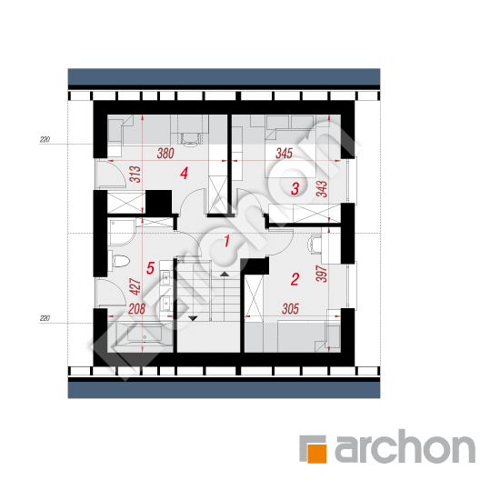 Проект будинку ARCHON+ Будинок в квінслендах 2 План мансандри
