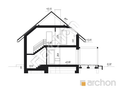 Проект дома ARCHON+ Дом в квинслендах 2 Розріз будинку