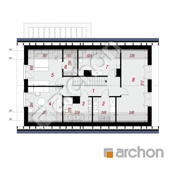 Проект дома ARCHON+ Дом в мандевилле 3 План мансандри