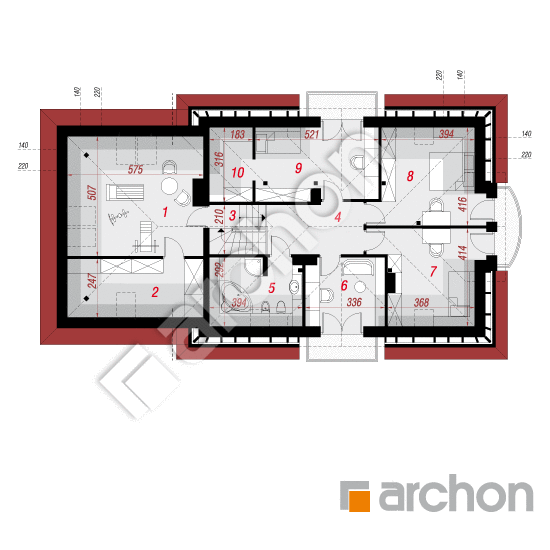 Проект дома ARCHON+ Дом в каллах (Г2) вер.2 План мансандри