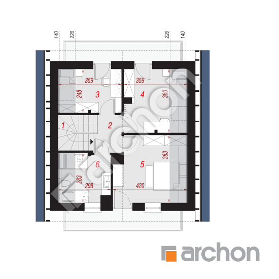 Проект будинку ARCHON+ Будинок в рододендронах 11 вер.3 План мансандри