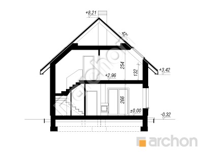 Проект дома ARCHON+ Дом в рододендронах 11 вер.3 Розріз будинку