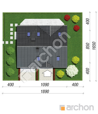 Проєкт будинку ARCHON+ Будинок в брусниці 3 вер.2 Ситуація
