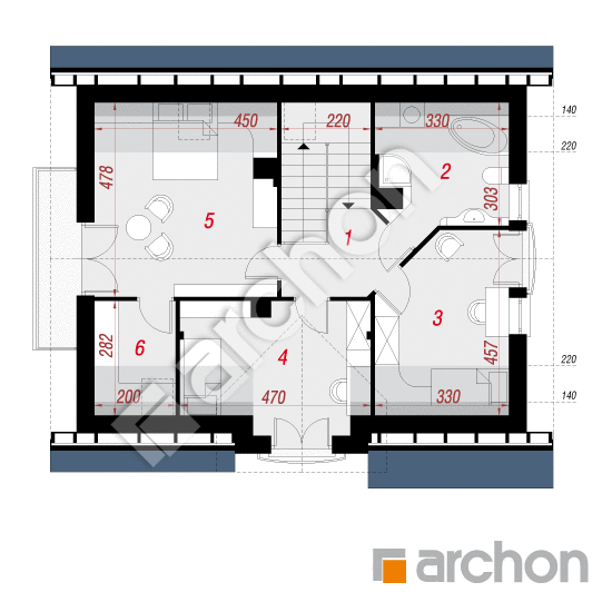 Проект дома ARCHON+ Дом в люцерне 2 вер.2 План мансандри