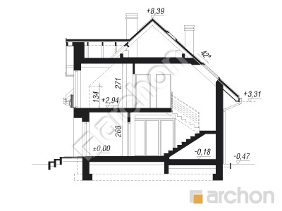 Проєкт будинку ARCHON+ Будинок в люцерні 6 (Б) Розріз будинку