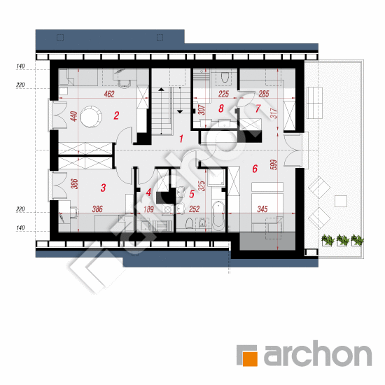 Проект дома ARCHON+ Дом в гейджее 2 (Г2) План мансандри