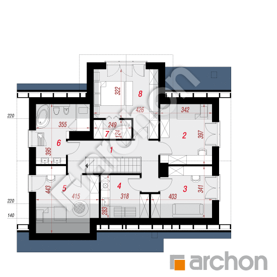 Проект будинку ARCHON+ Будинок в аурорах 3 План мансандри