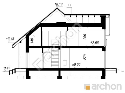 Проєкт будинку ARCHON+ Будинок в аурорах 3 Розріз будинку