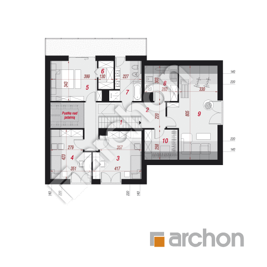 Проект дома ARCHON+ Дом в аморфах (Г2) План мансандри