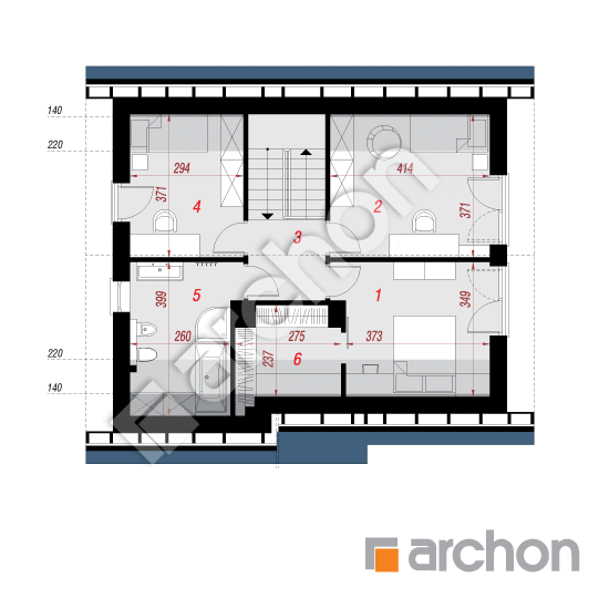 Проект будинку ARCHON+ Будинок в хлорофітумі ВДЕ План мансандри