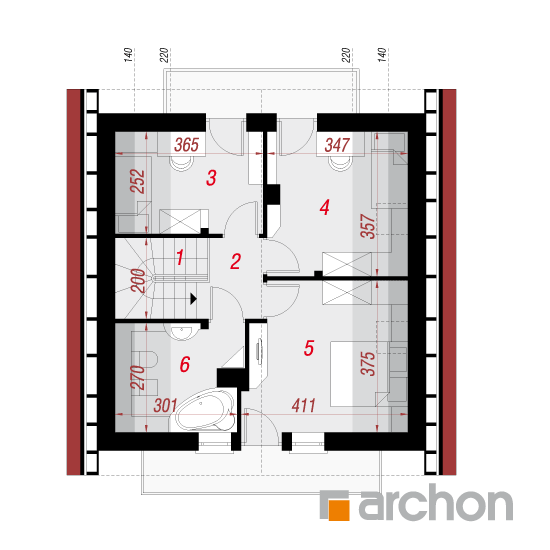 Проект будинку ARCHON+ Будинок в рододендронах 11 вер.2 План мансандри