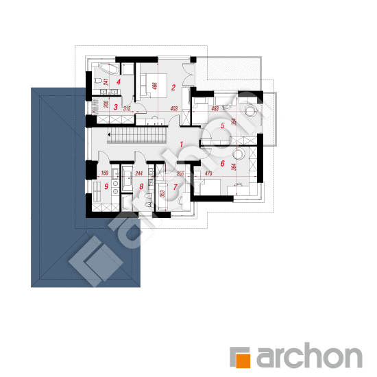 Проект дома ARCHON+ Вилла Оливия 3 (Г2) План першого поверху
