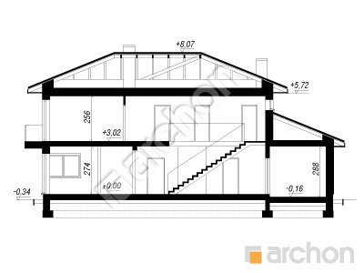 Проект дома ARCHON+ Вилла Оливия 3 (Г2) Розріз будинку