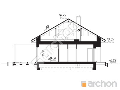 Проєкт будинку ARCHON+ Будинок у вівсянниці 10 Розріз будинку