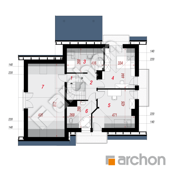 Проект дома ARCHON+ Дом в тамарисках 4 (ПН) План мансандри