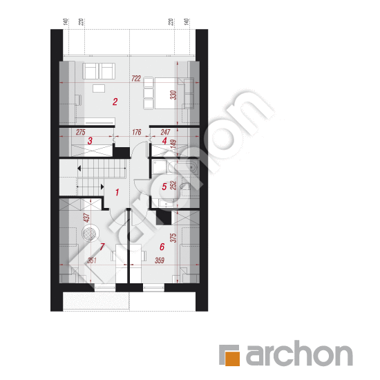Проект дома ARCHON+ Дом в папаверах (А) План мансандри