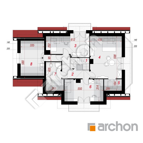 Проект будинку ARCHON+ Будинок в лобеліях вер.2 План мансандри