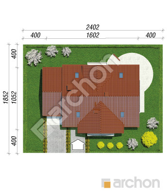 Проєкт будинку ARCHON+ Будинок в лобеліях вер.2 Ситуація