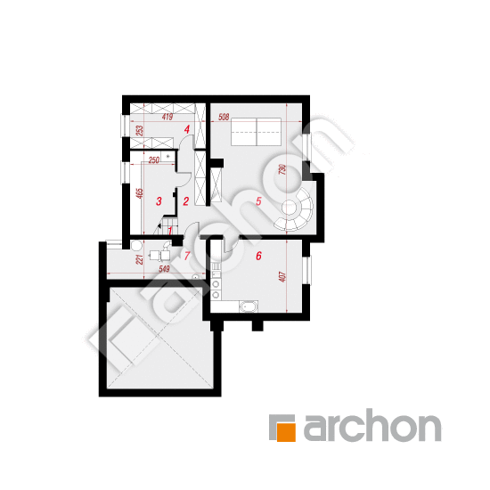 Проект дома ARCHON+ Дом в орхидеях (П) вер.2 План підвалу